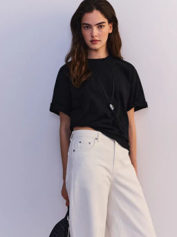 Футболка свободного кроя из хлопка OVERSIZE0726-50 / Zarina