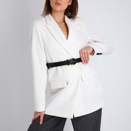 Ремень женский, ширина 3 см, винт, пряжка со вставкой, цвет чёрный - Simaland фото 3