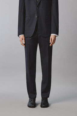 PANTAL?N REGULAR FIT TRAJE CUADROS / Marino oscuro - Zara фото 2