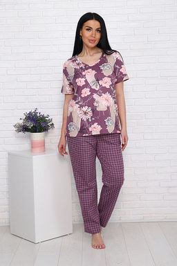 Костюм с брюками (00991, бордовый) - Плиона фото 2