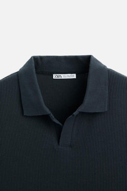 TEXTURED POLO SHIRT WITH RIBBED TRIMS - Zara фото 67