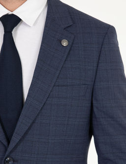 Ekose _ndigo Slim Fit Tak_m Elbise