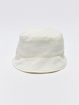 D?z Pamuklu K?z Bebek Bucket ?apka