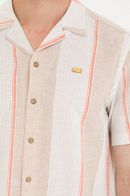 U. S. Polo Assn / Мужская рубашка Camel с коротким рукавом - U.s. polo assn фото 7