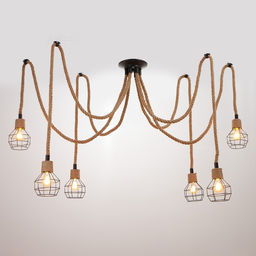 Светильник «Паук», 6хE27, 40 Вт, чёрный