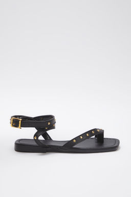 Trendyol Shoes Siyah Trok Tasl? Bilekten Baglamal? Kad?n Parmak Aras? Sandalet TAKSS25SD00048 - Trendyolmilla фото 3