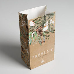 Цена за 10 шт. Пакет подарочный без ручек новогодний Present for you, 10×19×7 см