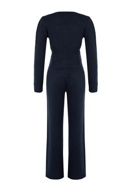 Petrol Crop Genis Kal?p Kruvaze Baglama Detayl? Triko Alt-Ust Tak?m TWOAW24AU00016 - Trendyolmilla фото 7