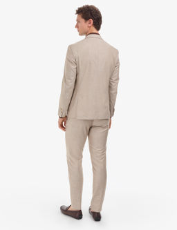 A__k Kahverengi Ex. Slim Fit Keten Kar___ml_ Tak_m Elbise