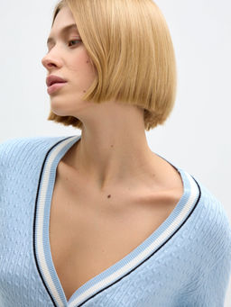 Conso/KCL 240701 - blue/milk Кардиган женский  фото 2