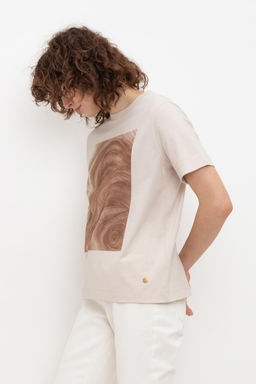 Футболка Very Neat ЕВТ 3225 из гребенного хлопка бежевая  фото 2