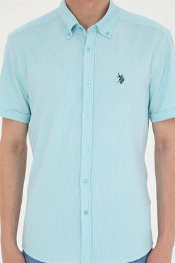 Мужская рубашка зеленого цвета с коротким рукавом Неожиданная скидка в корзине - U.s. polo assn фото 6