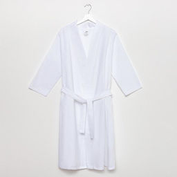 Халат вафельный женский Экономь и Я рукав 3/4 цвет белый размер 50-52, 100% хлопок, 200 г/м²