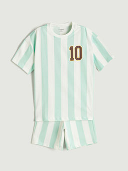 Bask?l? Erkek ?ocuk Ti??rt ve ?ort 2li