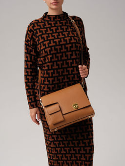 Кожаная сумка Deboro 31104 коричневый лист