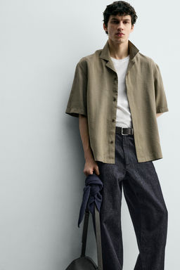 CAMISA FLUIDA CUADROS / Khaki