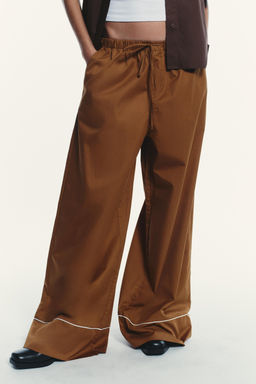 POPLIN TROUSERS WITH TRIM