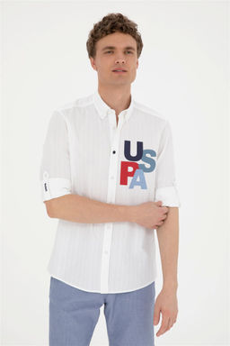 Мужская белая рубашка с длинным рукавом Неожиданная скидка в корзине - U.s. polo assn фото 3