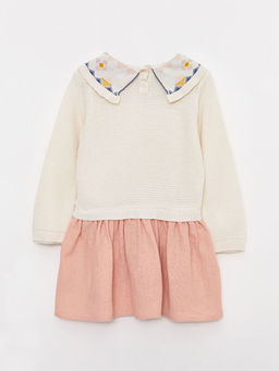 Bebe Yaka Uzun Kollu Nak?? Detayl? K?z Bebek Elbise - Waikiki фото 2