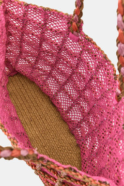 MAXI BOLSO COMBINADO TRENZADO / Fucsia - Zara фото 5
