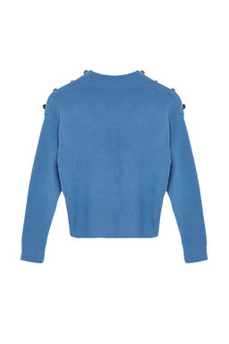 Indigo Dugme Detayl? Triko Kazak TWOAW24KZ00370 - Trendyolmilla фото 7