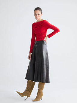 Kay?k Yaka B?zg?l? Bluz