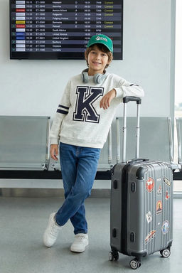 Gri Erkek Cocuk Bask?l? Bisiklet Yaka Pamuklu Orme Sweatshirt TKDAW25SW00014 - Trendyolmilla фото 17