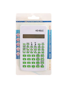 Калькулятор инженерный 10-разрядный, корпус белый, с зелеными кнопками