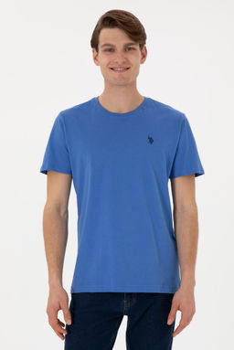 Erkek Regular Fit Bisiklet Yaka _ndigo Basic Ti__rt Sepette S_rpriz _ndirim