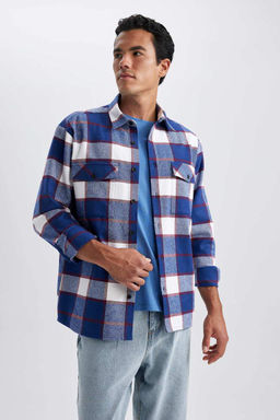 Рубашка Relax Fit в клетку с длинным рукавом Lumberjack - Defacto фото 3