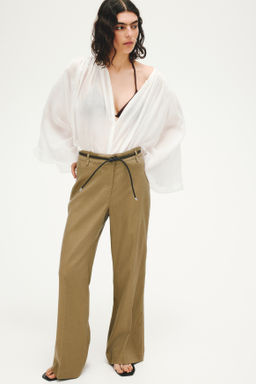 Pantal?n bootcut en mezcla de lino - H&m фото 5