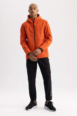 Водоотталкивающее пальто из софтшелла с капюшоном стандартной посадки DeFactoFit  фото 2