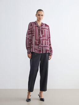 Beli Lastikli Kad?n Deri G?r?n?ml? Pantolon