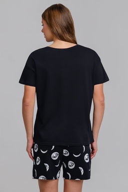 Арт. 9150 Пижама с шортами 42-50 (5 шт) Цвет:верх-черный,низ-черный