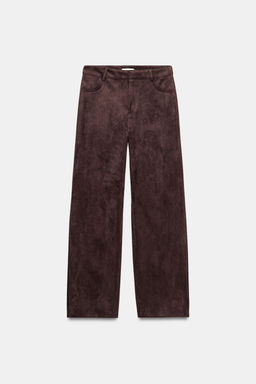 FAUX SUEDE TROUSERS