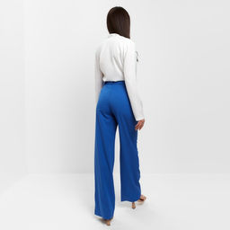 Брюки женские прямые MIST: Pants, размер 48, синие