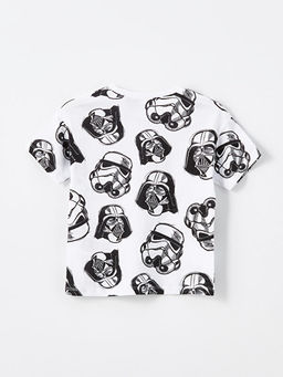 Bisiklet Yaka K?sa Kollu Star Wars Bask?l? Erkek Bebek Ti??rt - Waikiki фото 2