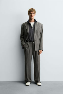 HERRINGBONE FLARE FIT TROUSERS