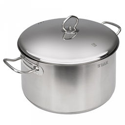 Кастрюля из нержавеющей стали 8л, д26см, h16,5см, дно д24,3см, s4мм, металлическая крышка, пароотвод, капсулированное дно с алюминиевой вставкой, матовая полировка внутри и снаружи, зеркальная полировка у крышки, мерная шкала, пэт пакет, TalleR (Ки - Домашняя мода фото 2