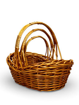 Корзина плетёная для хранения, лоза, коричневая, набор 3 шт.