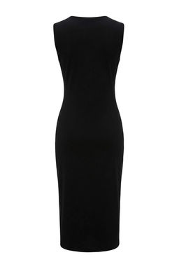 Siyah Bodycon Kolsuz Aksesuar Detayl? Midi Interlok Orme Elbise TWOSS26EL00016 - Trendyolmilla фото 2