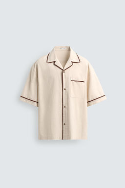 CAMISA RELAXED FIT VIVOS CONTRASTE / Crudo - Zara фото 7