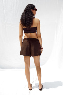 LINEN BLEND BOXER BERMUDA SHORTS