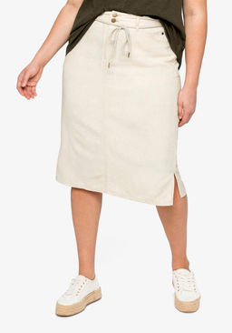 Льняная юбка, бежевая - Sheego фото 3
