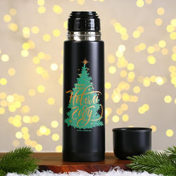 Подарочный набор новогодний «Тепла и уюта в новом году»: термос 500 мл, кружка 2 шт.