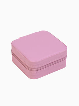 Шкатулка для украшений, 9.5×9.5×4.5 см, розовая