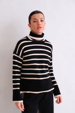 Martichelli Свитер чёрный в бежевую полоску  фото 25