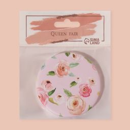 Зеркало складное Цветы, d 7,5 см, с увеличением, рисунок МИКС - Queen fair фото 2