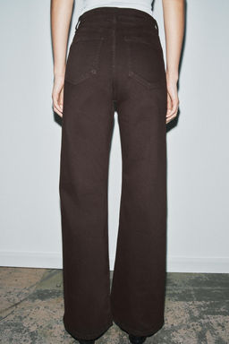 JEANS ZW COLLECTION WIDE LEG TIRO ALTO / Marr?n - Zara фото 3