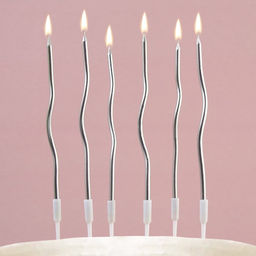 Свечи для торта «Для твоего праздника», серебряные, 10 шт., 15 х 0,5 см